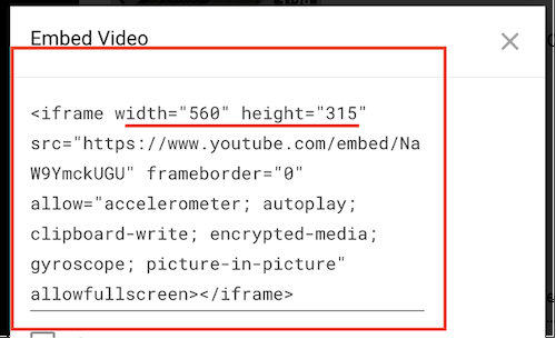 improve core web vitals—how to edit HTML code to resize youtube image