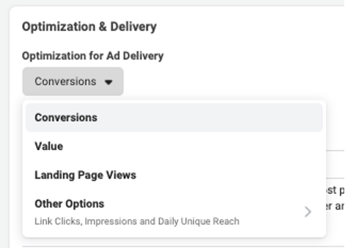 facebook ads mistakes—optimization and delivery tab