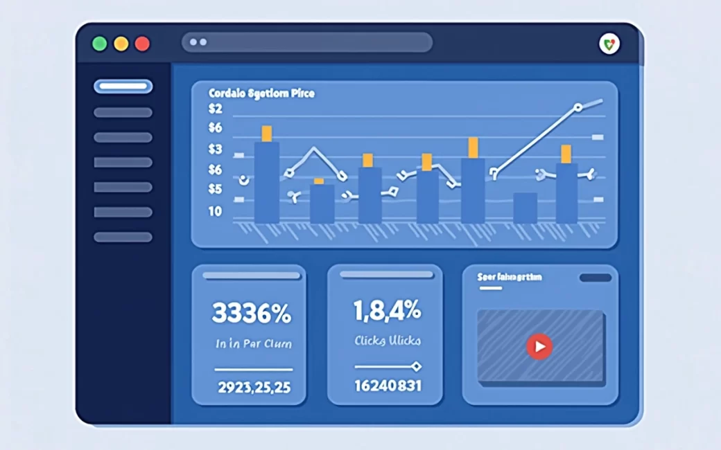 Google Ads account dashboard displaying campaign structure and performance metrics including impressions, clicks, and conversion data