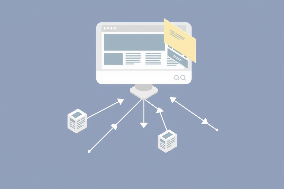 Diagram showing internal linking structure between website pages.